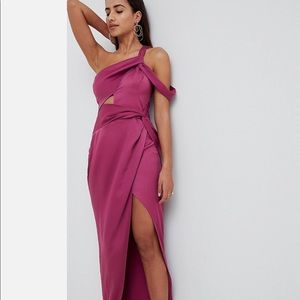 ASOS Design Satin Wrap Front Maxi Dress